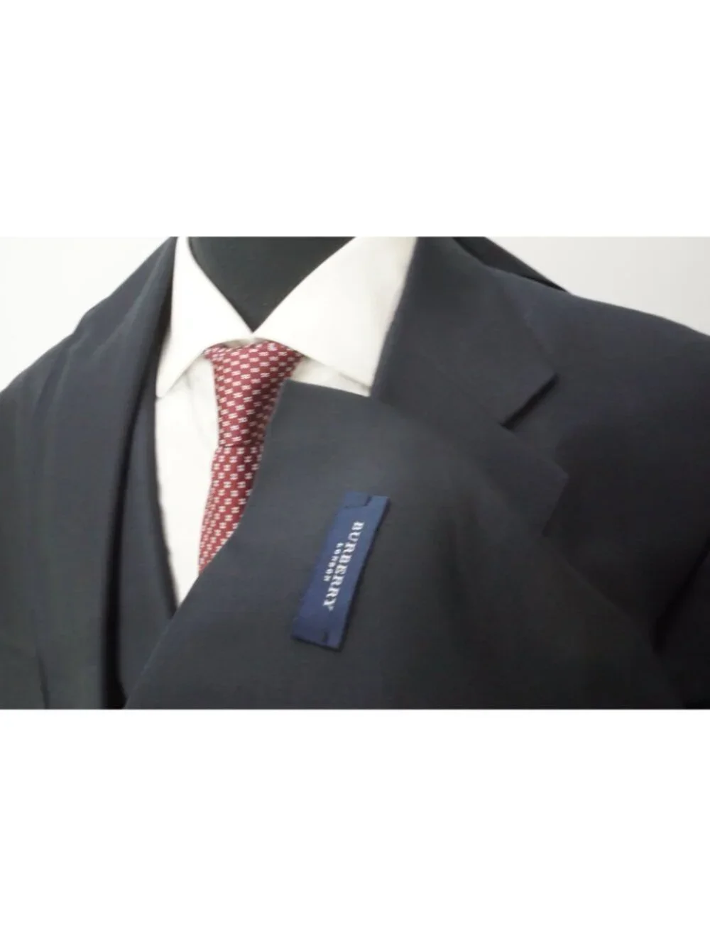 Burberry London Solid Blue Wool 2 Pc Suit Jacket Pant 46R Brand NEW